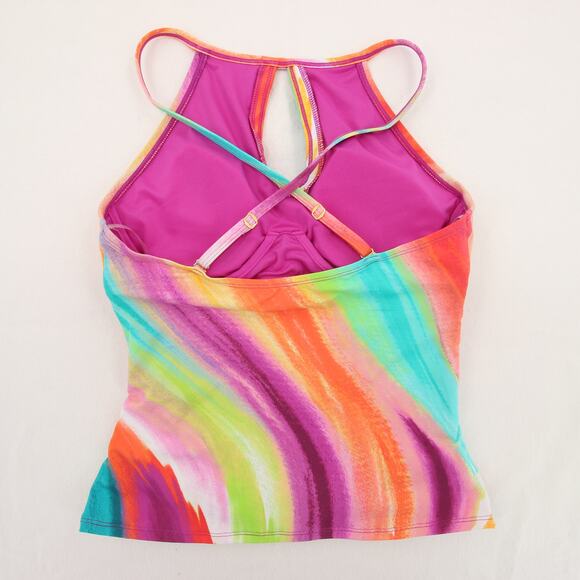 Bleu Rod Beattie Splash Out Tankini Top High Neck Keyhole Multicolor Size 8 NWT - Picture 13 of 13